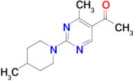 1-[4-methyl-2-(4-methylpiperidin-1-yl)pyrimidin-5-yl]ethanone