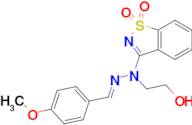 4-methoxybenzaldehyde (1,1-dioxido-1,2-benzisothiazol-3-yl)(2-hydroxyethyl)hydrazone