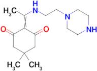 5,5-dimethyl-2-{1-[(2-piperazin-1-ylethyl)amino]ethylidene}cyclohexane-1,3-dione