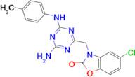 3-({4-amino-6-[(4-methylphenyl)amino]-1,3,5-triazin-2-yl}methyl)-5-chloro-1,3-benzoxazol-2(3H)-one