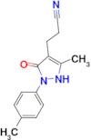 3-[5-hydroxy-3-methyl-1-(4-methylphenyl)-1H-pyrazol-4-yl]propanenitrile