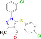 1-(3-chlorophenyl)-5-[(4-chlorophenyl)thio]-3-methyl-1H-pyrazole-4-carbaldehyde