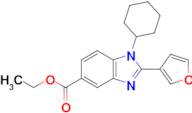 ETHYL 1-CYCLOHEXYL-2-(FURAN-3-YL)-1H-BENZO[D]IMIDAZOLE-5-CARBOXYLATE