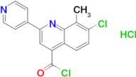 7-chloro-8-methyl-2-pyridin-4-ylquinoline-4-carbonyl chloride hydrochloride