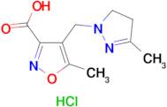 5-methyl-4-[(3-methyl-4,5-dihydro-1H-pyrazol-1-yl)methyl]isoxazole-3-carboxylic acid hydrochloride