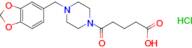 5-[4-(1,3-benzodioxol-5-ylmethyl)piperazin-1-yl]-5-oxopentanoic acid hydrochloride