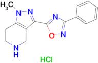 1-methyl-3-(3-phenyl-1,2,4-oxadiazol-5-yl)-4,5,6,7-tetrahydro-1H-pyrazolo[4,3-c]pyridine hydrochlo…