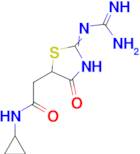 2-(2-{[amino(imino)methyl]amino}-4-oxo-4,5-dihydro-1,3-thiazol-5-yl)-N-cyclopropylacetamide