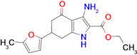 ethyl 3-amino-6-(5-methyl-2-furyl)-4-oxo-4,5,6,7-tetrahydro-1H-indole-2-carboxylate