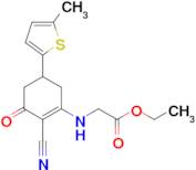 ethyl N-[2-cyano-5-(5-methyl-2-thienyl)-3-oxocyclohex-1-en-1-yl]glycinate