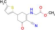 methyl N-[2-cyano-5-(5-methyl-2-thienyl)-3-oxocyclohex-1-en-1-yl]glycinate