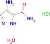 4-amino-1H-pyrazole-5-carboxamide hydrochloride hydrate