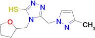 5-[(3-methyl-1H-pyrazol-1-yl)methyl]-4-(tetrahydrofuran-2-ylmethyl)-4H-1,2,4-triazole-3-thiol
