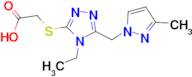 ({4-ethyl-5-[(3-methyl-1H-pyrazol-1-yl)methyl]-4H-1,2,4-triazol-3-yl}thio)acetic acid