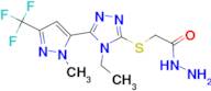 2-({4-ethyl-5-[1-methyl-3-(trifluoromethyl)-1H-pyrazol-5-yl]-4H-1,2,4-triazol-3-yl}thio)acetohydrazide