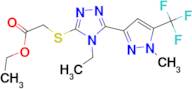 ethyl ({4-ethyl-5-[1-methyl-5-(trifluoromethyl)-1H-pyrazol-3-yl]-4H-1,2,4-triazol-3-yl}thio)acetate