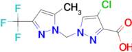4-chloro-1-{[5-methyl-3-(trifluoromethyl)-1H-pyrazol-1-yl]methyl}-1H-pyrazole-3-carboxylic acid