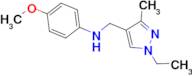 N-[(1-ethyl-3-methyl-1H-pyrazol-4-yl)methyl]-N-(4-methoxyphenyl)amine