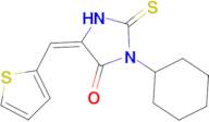 (5E)-3-cyclohexyl-2-mercapto-5-(thien-2-ylmethylene)-3,5-dihydro-4H-imidazol-4-one