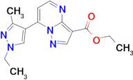 ethyl 7-(1-ethyl-3-methyl-1H-pyrazol-4-yl)pyrazolo[1,5-a]pyrimidine-3-carboxylate