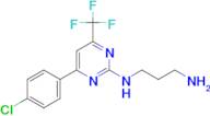 N-[4-(4-chlorophenyl)-6-(trifluoromethyl)pyrimidin-2-yl]propane-1,3-diamine