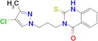 3-[3-(4-chloro-3-methyl-1H-pyrazol-1-yl)propyl]-2-mercaptoquinazolin-4(3H)-one