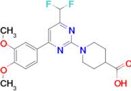 1-[4-(difluoromethyl)-6-(3,4-dimethoxyphenyl)pyrimidin-2-yl]piperidine-4-carboxylic acid