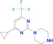 4-cyclopropyl-2-piperazin-1-yl-6-(trifluoromethyl)pyrimidine