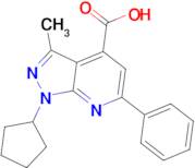 1-cyclopentyl-3-methyl-6-phenyl-1H-pyrazolo[3,4-b]pyridine-4-carboxylic acid