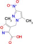 5-methyl-4-[(5-methyl-3-nitro-1H-pyrazol-1-yl)methyl]isoxazole-3-carboxylic acid