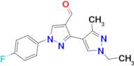 1'-ethyl-1-(4-fluorophenyl)-3'-methyl-1H,1'H-3,4'-bipyrazole-4-carbaldehyde