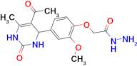 2-[4-(5-acetyl-6-methyl-2-oxo-1,2,3,4-tetrahydropyrimidin-4-yl)-2-methoxyphenoxy]acetohydrazide