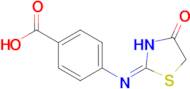 4-{[(2E)-4-oxo-1,3-thiazolidin-2-ylidene]amino}benzoic acid