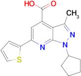 1-cyclopentyl-3-methyl-6-thien-2-yl-1H-pyrazolo[3,4-b]pyridine-4-carboxylic acid