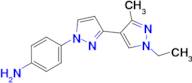 4-(1'-ethyl-3'-methyl-1H,1'H-3,4'-bipyrazol-1-yl)aniline