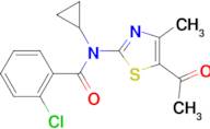 N-(5-acetyl-4-methyl-1,3-thiazol-2-yl)-2-chloro-N-cyclopropylbenzamide