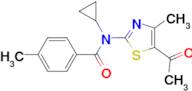 N-(5-acetyl-4-methyl-1,3-thiazol-2-yl)-N-cyclopropyl-4-methylbenzamide