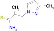 2-methyl-3-(3-methyl-1H-pyrazol-1-yl)propanethioamide