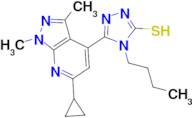 4-butyl-5-(6-cyclopropyl-1,3-dimethyl-1H-pyrazolo[3,4-b]pyridin-4-yl)-4H-1,2,4-triazole-3-thiol