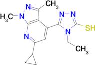 5-(6-cyclopropyl-1,3-dimethyl-1H-pyrazolo[3,4-b]pyridin-4-yl)-4-ethyl-4H-1,2,4-triazole-3-thiol