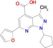 1-cyclopentyl-6-(2-furyl)-3-methyl-1H-pyrazolo[3,4-b]pyridine-4-carboxylic acid