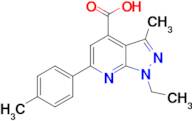 1-ethyl-3-methyl-6-(4-methylphenyl)-1H-pyrazolo[3,4-b]pyridine-4-carboxylic acid
