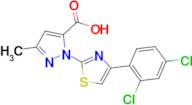 1-[4-(2,4-dichlorophenyl)-1,3-thiazol-2-yl]-3-methyl-1H-pyrazole-5-carboxylic acid