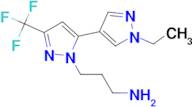 3-[1'-ethyl-5-(trifluoromethyl)-1'H,2H-3,4'-bipyrazol-2-yl]propan-1-amine