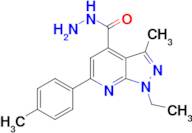 1-ethyl-3-methyl-6-(4-methylphenyl)-1H-pyrazolo[3,4-b]pyridine-4-carbohydrazide