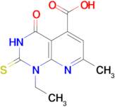 1-ethyl-2-mercapto-7-methyl-4-oxo-1,4-dihydropyrido[2,3-d]pyrimidine-5-carboxylic acid