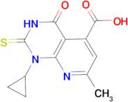 1-cyclopropyl-2-mercapto-7-methyl-4-oxo-1,4-dihydropyrido[2,3-d]pyrimidine-5-carboxylic acid