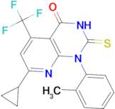 7-cyclopropyl-2-mercapto-1-(2-methylphenyl)-5-(trifluoromethyl)pyrido[2,3-d]pyrimidin-4(1H)-one