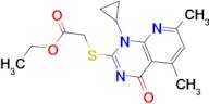 ethyl [(1-cyclopropyl-5,7-dimethyl-4-oxo-1,4-dihydropyrido[2,3-d]pyrimidin-2-yl)thio]acetate