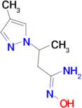 (1E)-N'-hydroxy-3-(4-methyl-1H-pyrazol-1-yl)butanimidamide